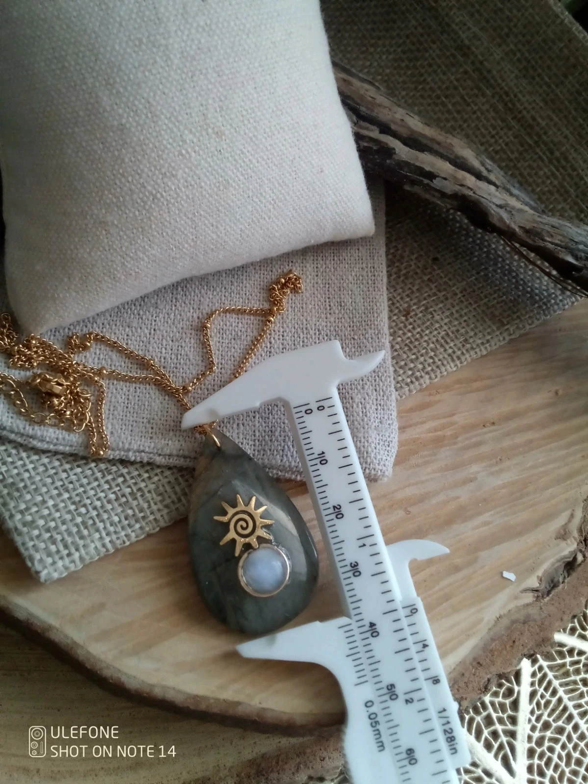 Collier pendentif labradorite et pierre de lune – photo 3